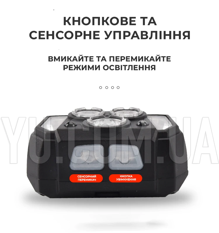 Ліхтар налобний із сенсорним датчиком Bailong NF-852 зарядка від Type-C Ліхтар налобний із сенсорним датчиком Bailong NF-852 зарядка від Type-C